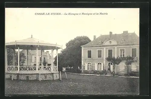 AK Cossé-le-Vivien, Le Kiosque à Musique et la Mairie