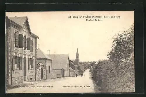 AK Grez-en-Bouere, Entree du Bourg, Route de la Gare