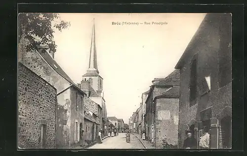 AK Brée, Rue Principale, Strassenpartie