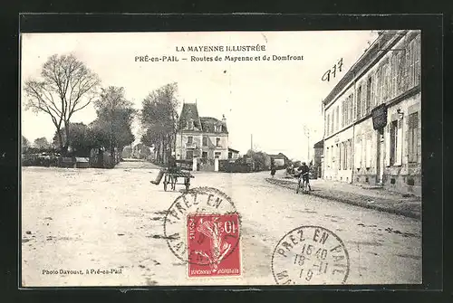AK Pré-en-Pail, Routes de Mayenne et de Domfront