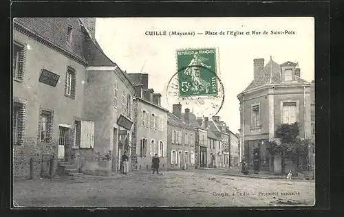 AK Cuillé, Place de l`Église et Rue de Saint-Poix