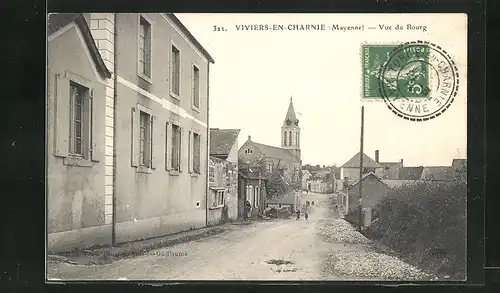 AK Viviers-en-Charnie, Vue du Bourg, l'Eglise