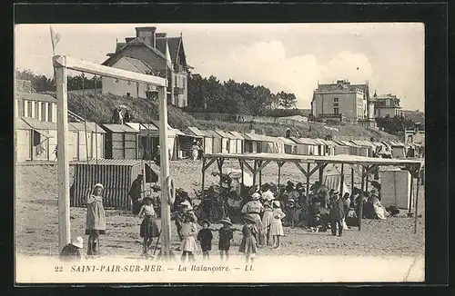 AK Saint-Pair-sur-Mer, La Balancoire, Partie am Strand