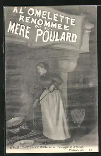 AK Le Mont-Saint-Michel, L`Enseigne de la Maison Mere Poulard, Poulard ainé