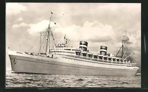 AK Passagierschiff SS Nieuw Amsterdam der Holland-Amerika Linie in Fahrt
