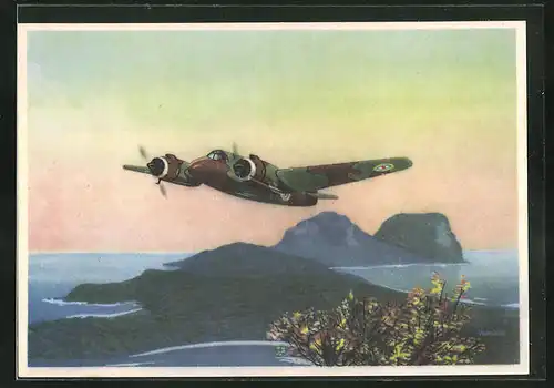 Künstler-AK Kampfflugzeug vom Typ Bristol Beaufighter