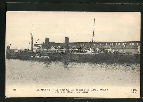 AK Passagierschiff Savoie im Hafen von Le Havre