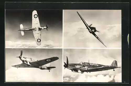 AK Jagdflugzeug der RAF Typ Fairey Fulman, verschiedene Ansichten