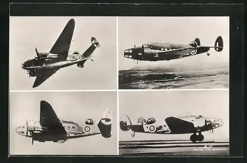 AK Kampf-Flugzeug der RAF im Flug und bei der Landung