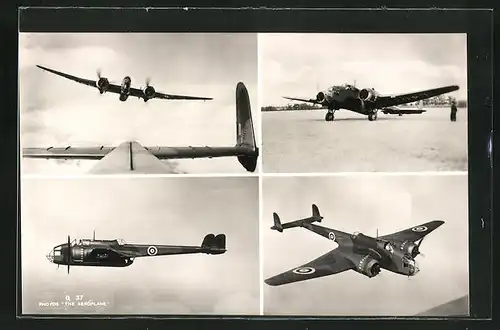 AK Kampfflugzeug der RAF Typ Handley Page Hampden im Flug und auf der Startpiste