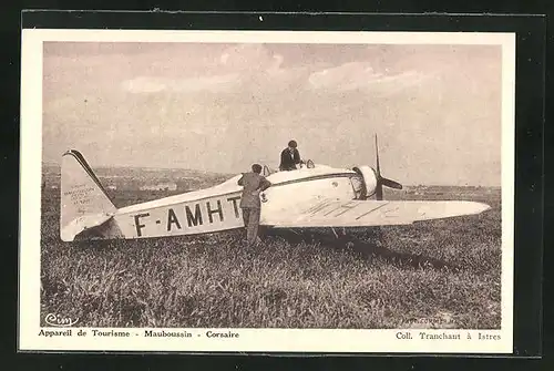 AK Flugzeug Mauboussin - Corsaire nach der Landung