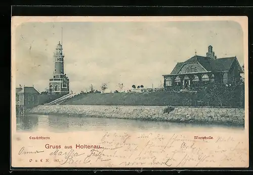 AK Holtenau, Wartehalle und Leuchtturm