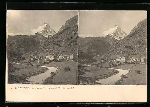 Stereo-AK Zermatt, Zermatt et le Mont Cervin