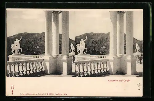Stereo-AK Achilleion auf Corfu
