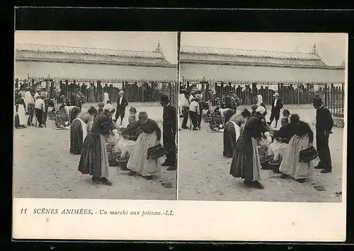 Stereo-AK Un marché aux poissons