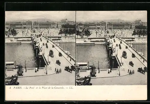 Stereo-AK Paris, Le Pont et la Place de la Concorde