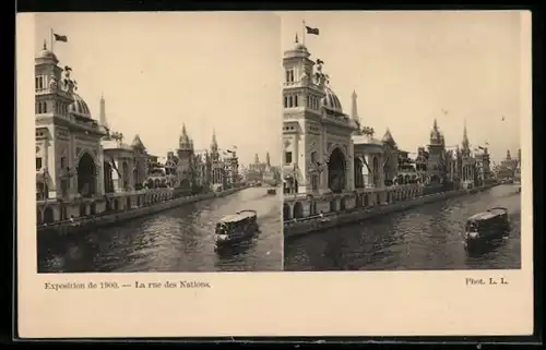 Stereo-AK Exposition de 1900, La Rue des Nations