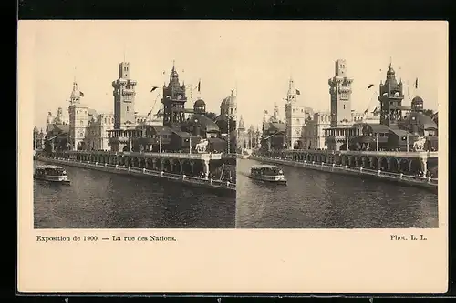 Stereo-AK Exposition de 1900, La Rue des Nations