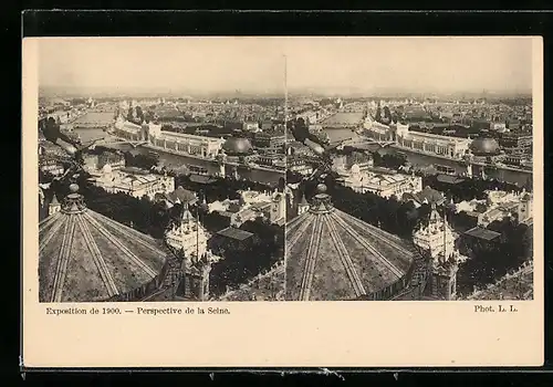 Stereo-AK Exposition de 1900, Perspective de la Seine