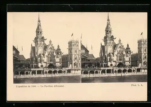 Stereo-AK Exposition de 1900, Le Pavillon Allemand