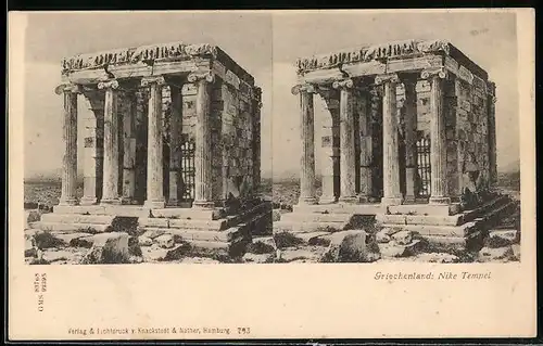 Stereo-AK Griechenland, Blick auf Nike Tempel
