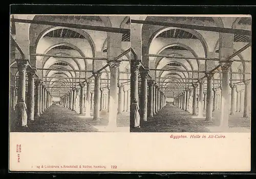 Stereo-AK Alt-Cairo /Egypten, Blick in die Halle