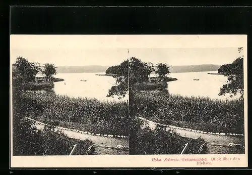 Stereo-AK Holst. Schweiz, Gremsmühlen, Blick über den Dieksee