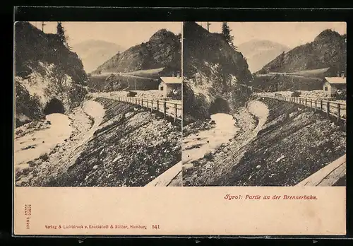 Stereo-AK Partie an der Brennerbahn
