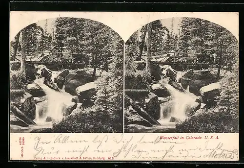 Stereo-AK Colorado, Blick auf den Wasserfall