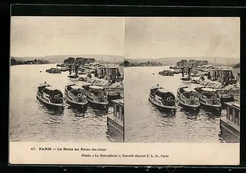 Stereo-AK Paris, La Seine au Point-du-Jour