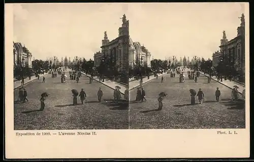 Stereo-AK Exposition de 1900, L`avenue Nicolas II