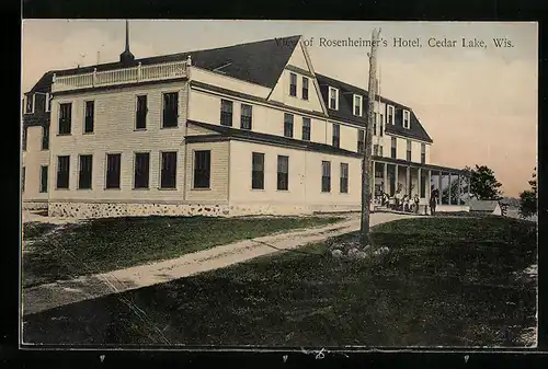 AK Cedar Lake, WI, View of Rosenheimers Hotel