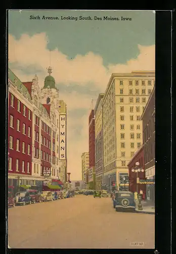 AK Des Moines, IA, Sixth Avenue, Looking South