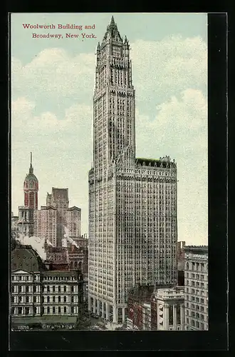 AK New York, NY, Woolworth Building and Broadway