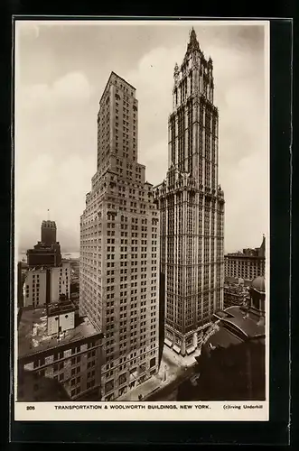 AK New York, NY, Transportation a Woolworth Buildings