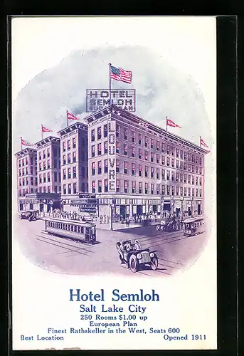AK Salt Lake City, UT, Hotel Semloh, European Plan