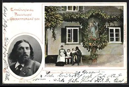 AK Oberammergau, Passionsspiele 1900, Wohnhaus des Chorführers Jacob Rutz