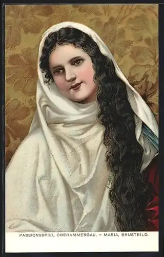 Künstler-AK Oberammergau, Passionsspiel, Maria, Brustbild
