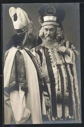 AK Passionsspiele Oberammergau 1910, Jesus, Kaiphas und Annas