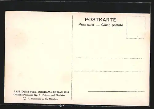 AK Passionsspiele Oberammergau 1910, Priester und Pharisäer