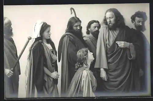 AK Passionsspiele Oberammergau 1910, Jesu Gang nach Jerusalem