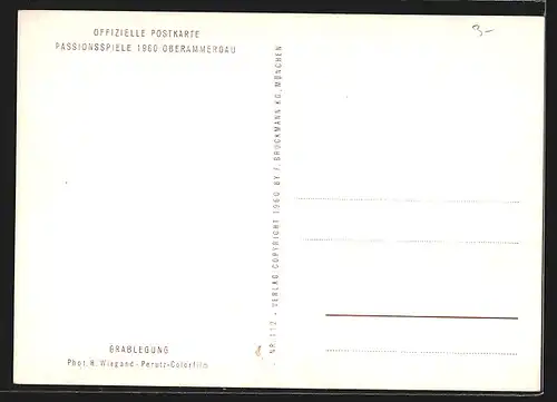 AK Passionsspiele Oberammergau 1960, Grablegung