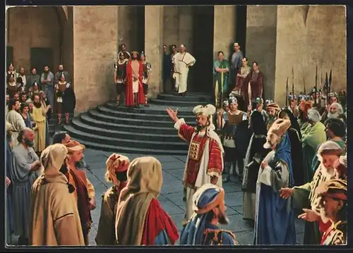 AK Passionsspiele Oberammergau 1960, Christus vor Pilatus