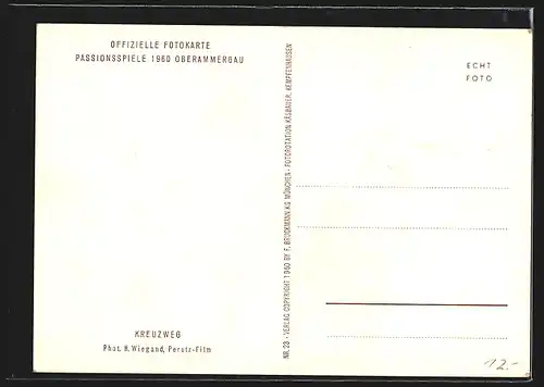 AK Passionsspiele Oberammergau 1960, Kreuzweg