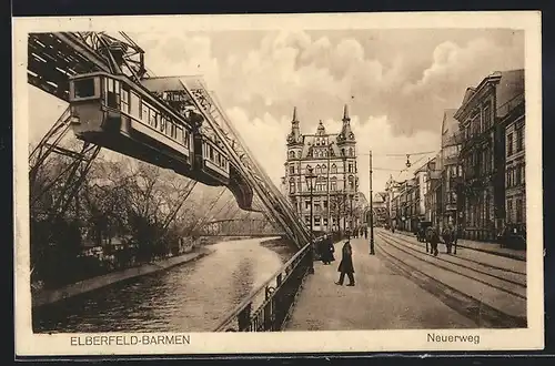 AK Elberfeld-Barmen, Neuerweg, Schwebebahn