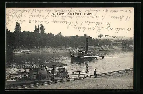AK Bécon, Les Bords de la Seine