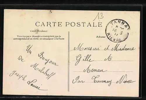 AK Malakoff, Rue des Clozeaux