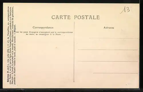 AK Sèvres, La Place du Parc et la Grande Rue