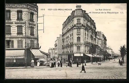 AK Issy-les-Moulineaux, La Rue Diderot et l`Avenue de la République