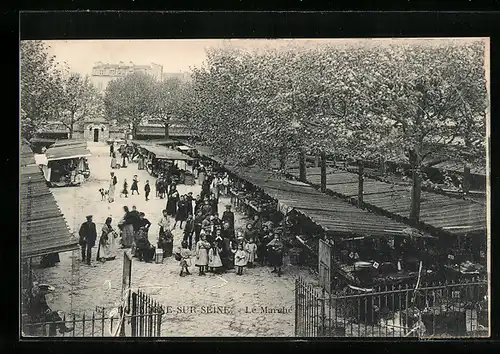 AK Boulogne-sur-Seine, Le Marché
